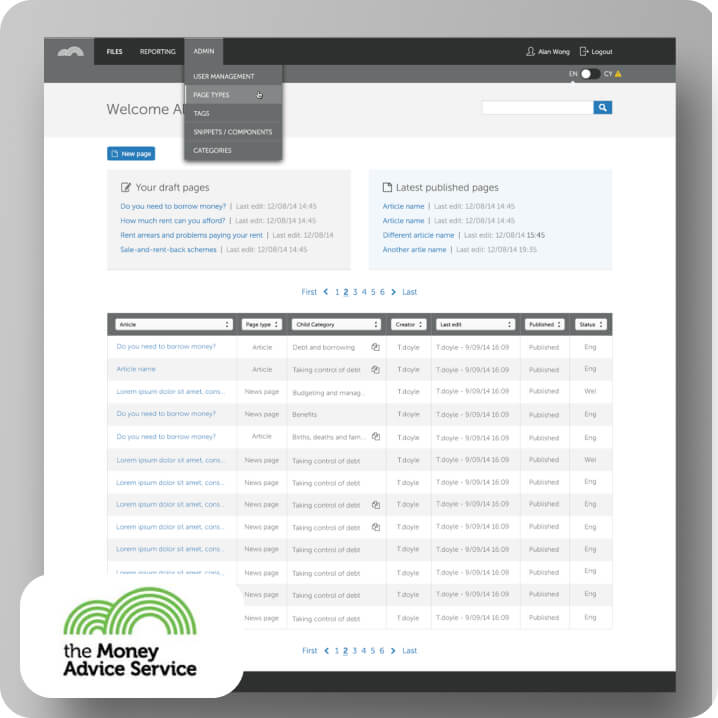 Money Advice Service - Ui UX 